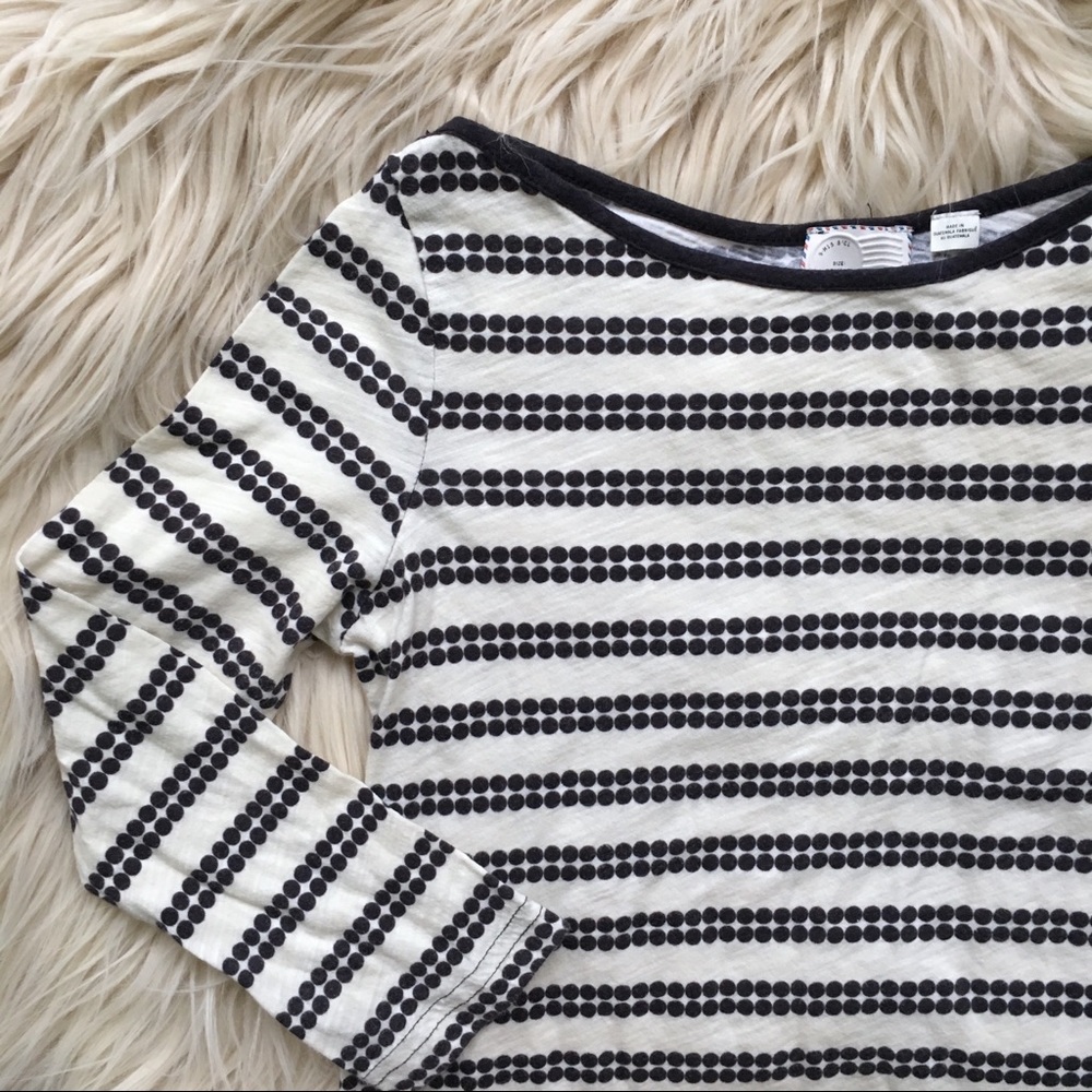 POSTMARK | Polka Dot Boatneck 3/4 Sleeve Tee Shirt